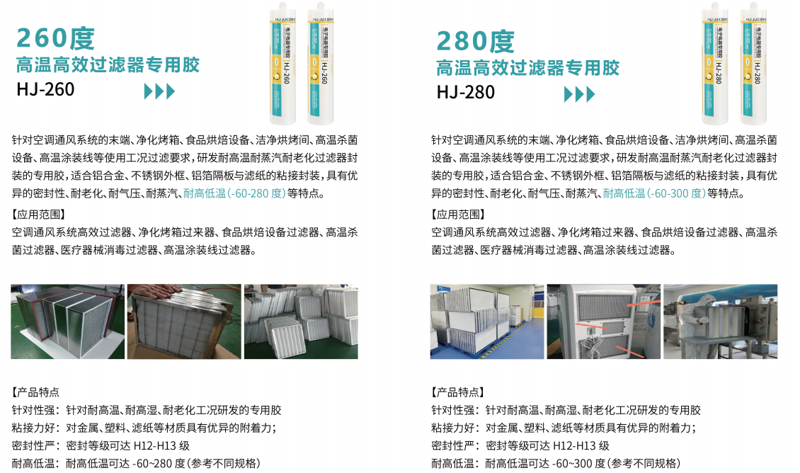 高溫高效過濾器200-300度用什麽(me) 膠水？